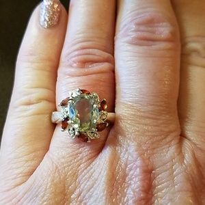 Sterling Silver Green Amethyst Ring